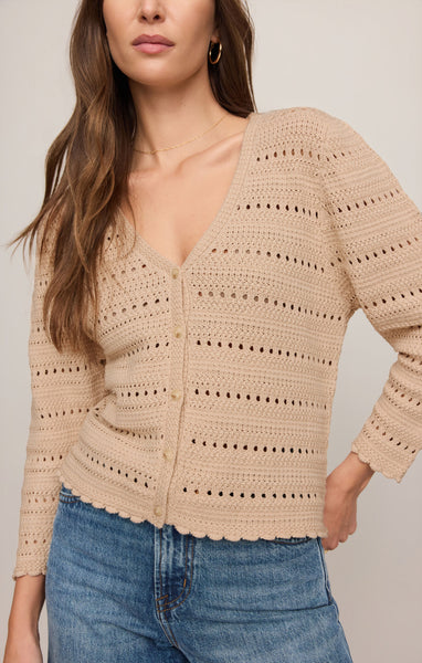 Z SUPPLY AVEN CROCHET CARDIGAN IN SOFT ECRU