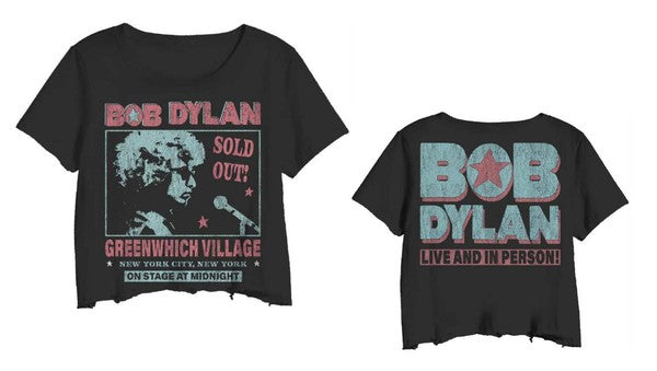 PRINCE PETER BOB DYLAN FOREST HILLS CROP TEE  BLACK