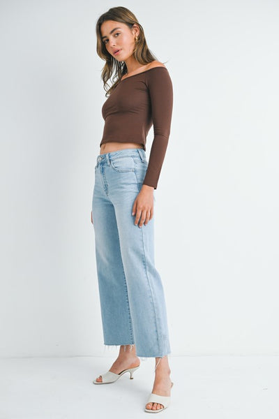 JBD SLIM WIDE LEG JEAN LIGHT WASH LYLA