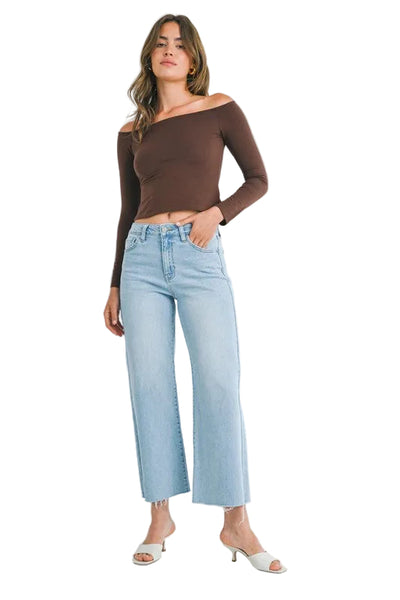 JBD SLIM WIDE LEG JEAN LIGHT WASH LYLA