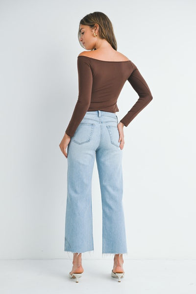 JBD SLIM WIDE LEG JEAN LIGHT WASH LYLA