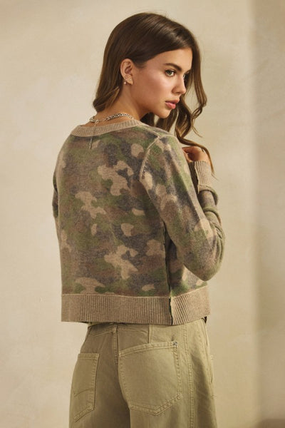 CAMO OUT STITCHES CARDIGAN