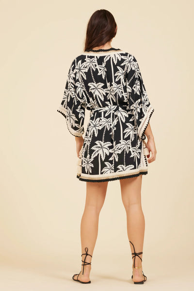 PAOLA FESTIVAL PALM PRINT COVER UP SURF GYPSY