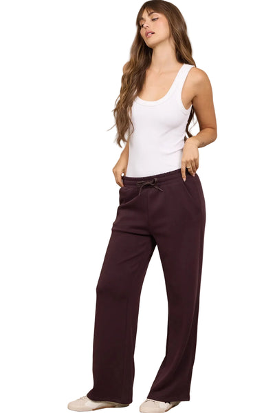 VINTAGE HAVANA BORDEAUX LUXE CLOUD WIDE LEG PANT