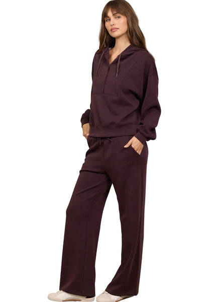 VINTAGE HAVANA BORDEAUX LUXE CLOUD SNAP HOODIE