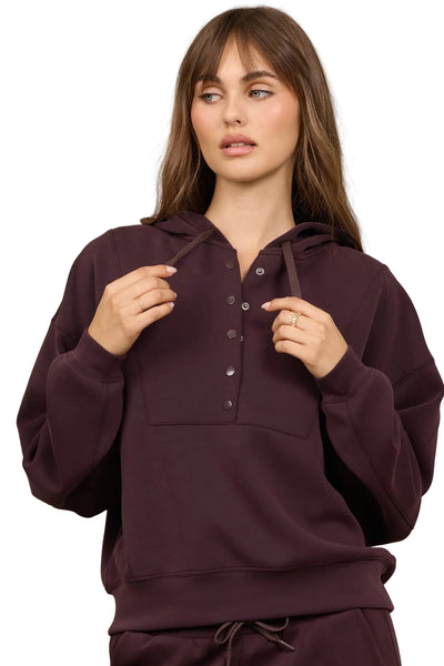 VINTAGE HAVANA BORDEAUX LUXE CLOUD SNAP HOODIE