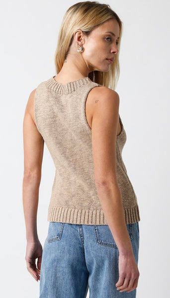 OLIVACEOUS BROOKE SLEEVELESS TOP TAUPE