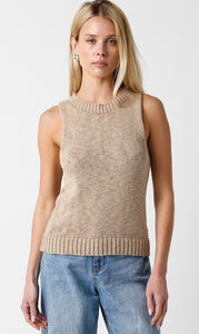 OLIVACEOUS BROOKE SLEEVELESS TOP TAUPE