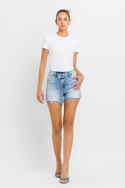 VERVET HIGH RISE CRISS CROSS SHORTS