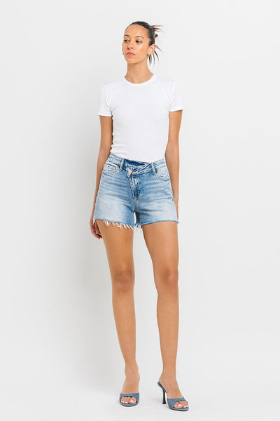 VERVET HIGH RISE CRISS CROSS SHORTS