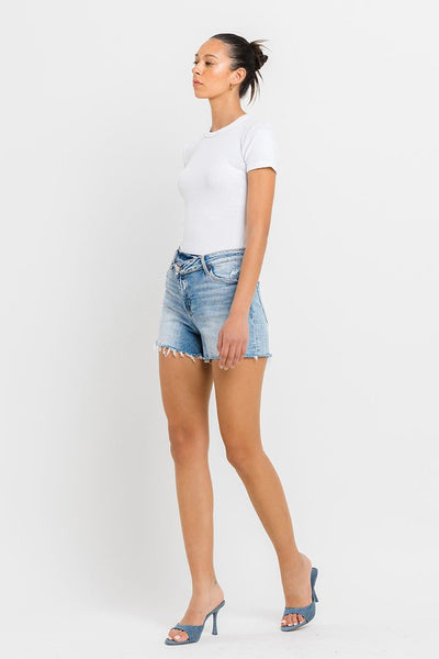 VERVET HIGH RISE CRISS CROSS SHORTS