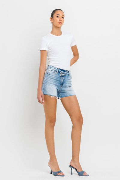 VERVET HIGH RISE CRISS CROSS SHORTS