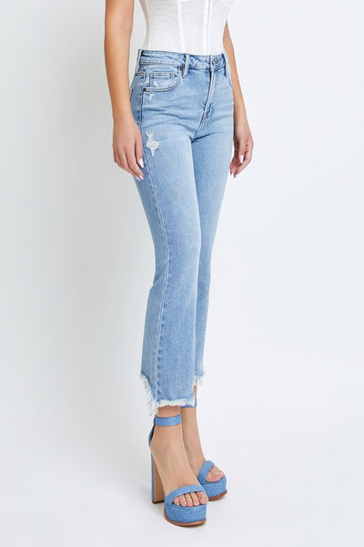 HIDDEN FRAYED HEM STRETCH CROP FLARE HILLARY