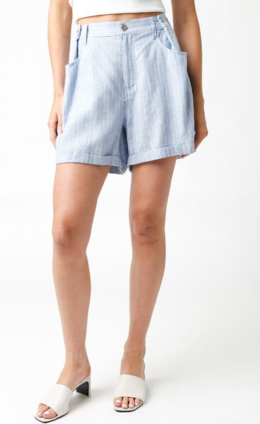 OLIVACEOUS BLUE WHITE BRYNN SHORTS