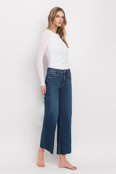 LOVERVET MID RISE WIDE LEG DARK WASH FINLEY
