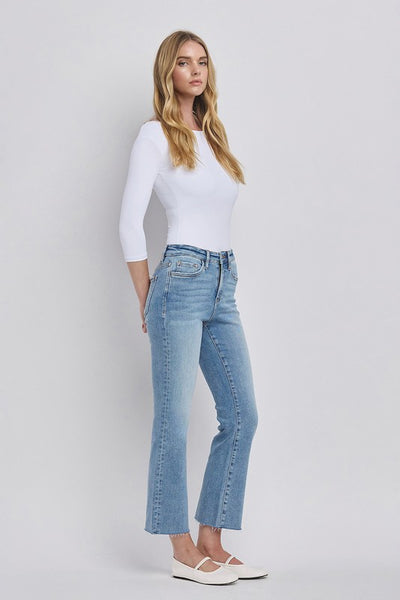 LOVERVET HIGH RISE KICK FLARE JEANS WHITNEY