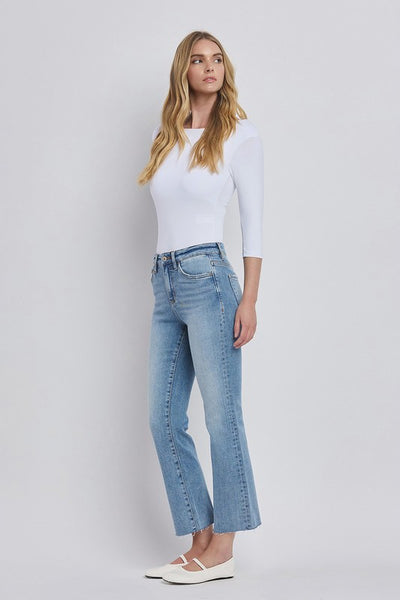 LOVERVET HIGH RISE KICK FLARE JEANS WHITNEY