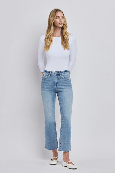 LOVERVET HIGH RISE KICK FLARE JEANS WHITNEY