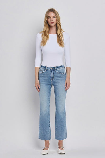 LOVERVET HIGH RISE KICK FLARE JEANS WHITNEY