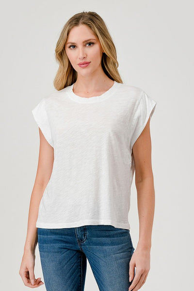 HASHTTAG MINERAL DYED MUSCLE TOP WHITE