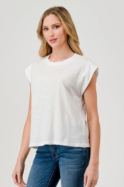 HASHTTAG MINERAL DYED MUSCLE TOP WHITE