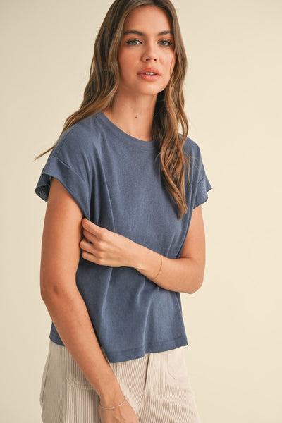 MUSCLE TEE DENIM BLUE