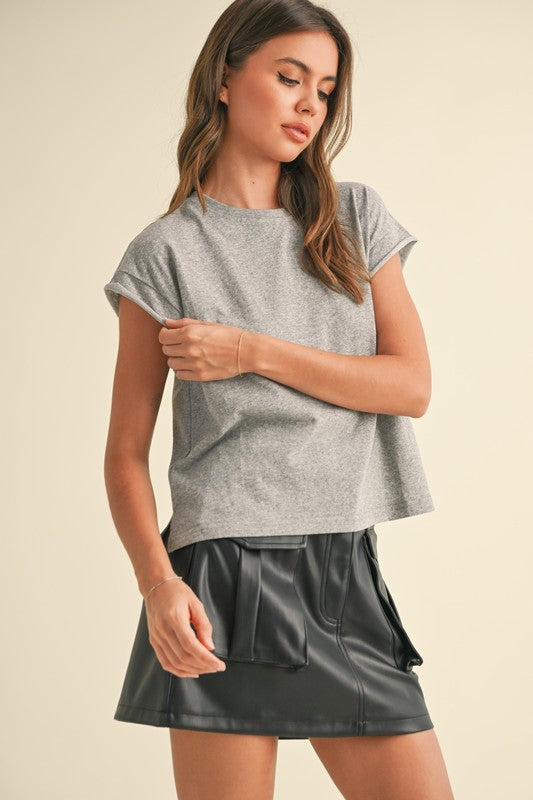 MUSCLE TEE HEATHER GREY