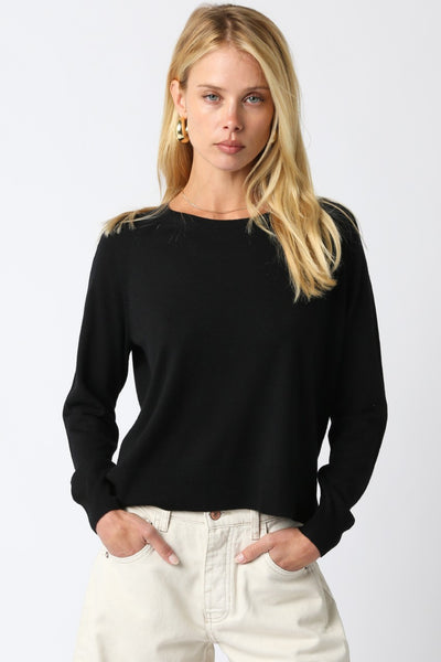 OLIVACEOUS BLACK NATALIE SWEATER BLACK
