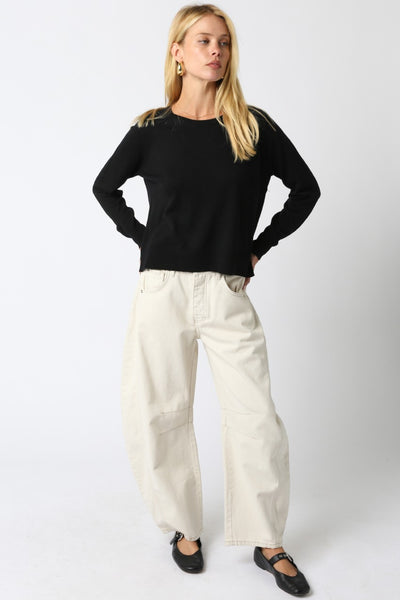 OLIVACEOUS BLACK NATALIE SWEATER BLACK