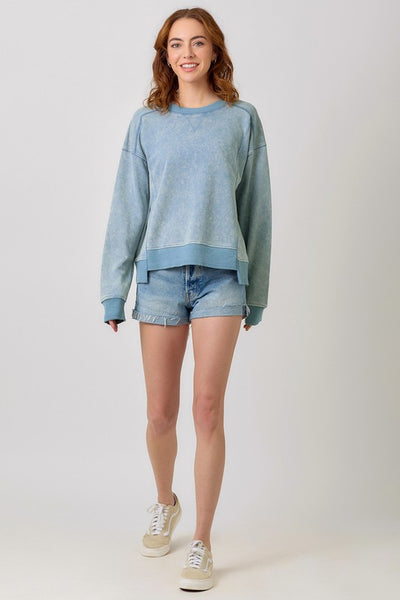 WASHED BLUE TERRY SWEATSHIRT