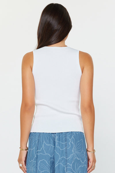 CURRENT AIR WHITE LACE V NECK TANK