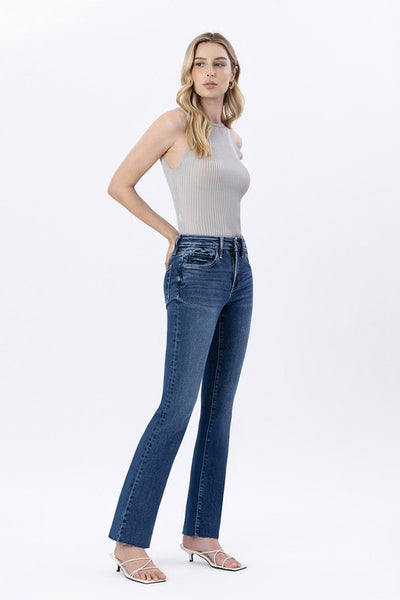 FLYING MONKEY MID RISE DARK SLIM BOOTCUT VALENTINA