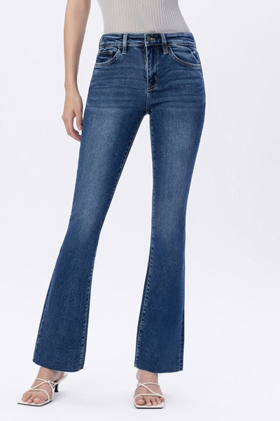 FLYING MONKEY MID RISE DARK SLIM BOOTCUT VALENTINA