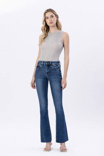 FLYING MONKEY MID RISE DARK SLIM BOOTCUT VALENTINA