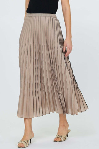 CURRENT AIR TAUPE BLACK PLEATED SKIRT