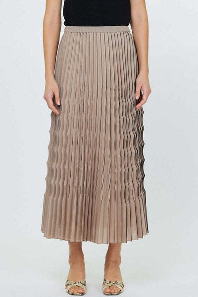 CURRENT AIR TAUPE BLACK PLEATED SKIRT