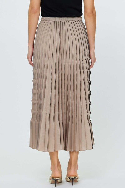 CURRENT AIR TAUPE BLACK PLEATED SKIRT