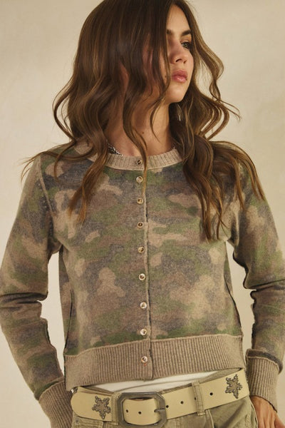 CAMO OUT STITCHES CARDIGAN