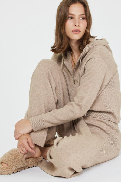 CURRENT AIR MILLET ZIP UP KNIT HOODIE