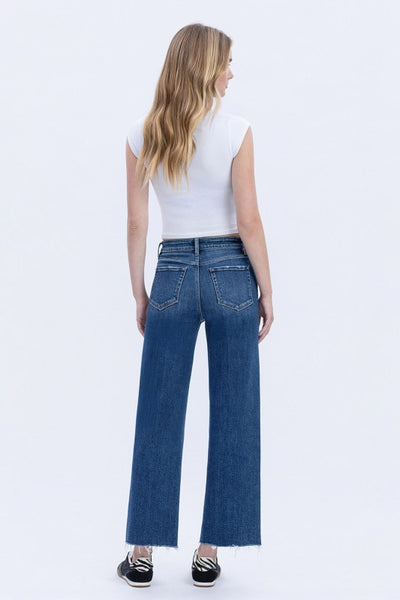 FLYING MONKEY HIGH RISE TROUSER PRESS WIDE LEG JEANS REMY