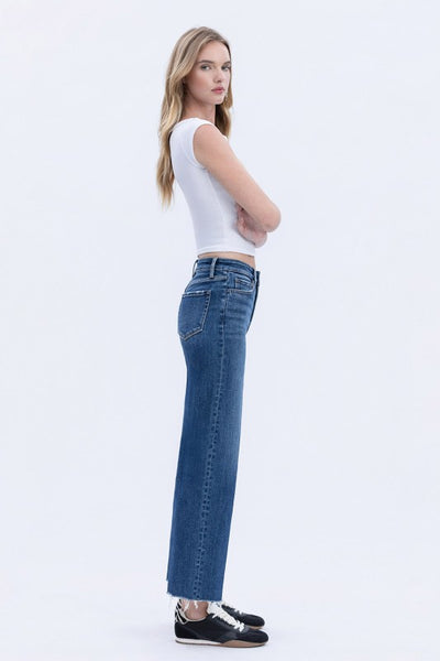 FLYING MONKEY HIGH RISE TROUSER PRESS WIDE LEG JEANS REMY