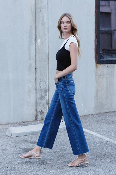 FLYING MONKEY HIGH RISE TROUSER PRESS WIDE LEG JEANS REMY