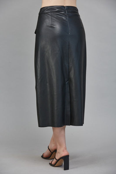 FATE BLACK GOLD BUTTON FRONT FAUX SKIRT
