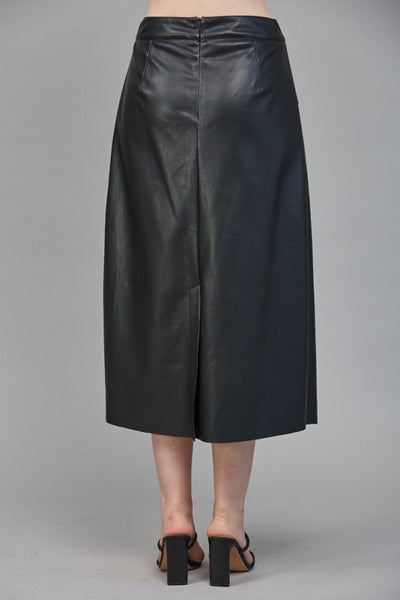FATE BLACK GOLD BUTTON FRONT FAUX SKIRT