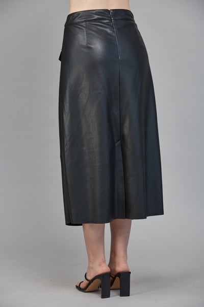 FATE BLACK GOLD BUTTON FRONT FAUX SKIRT