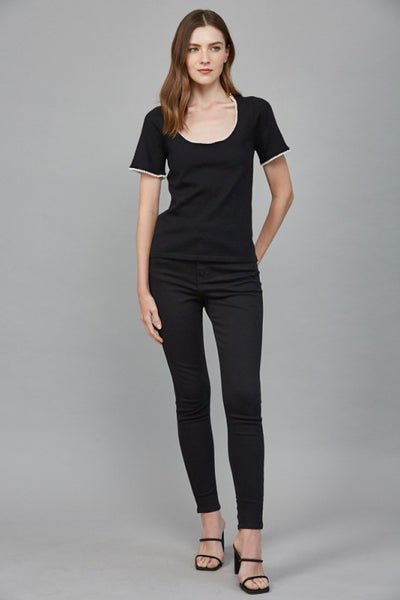 FATE BLACK PEARL TRIM DETAIL SWEATER