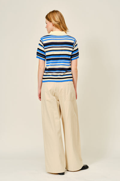 MOLLY STRAIGHT FRONT SHIRRING PANT MUSHROOM