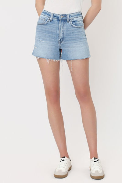 LOVERVET HIGH RISE DISTRESSED A LINE SHORTS REIGN
