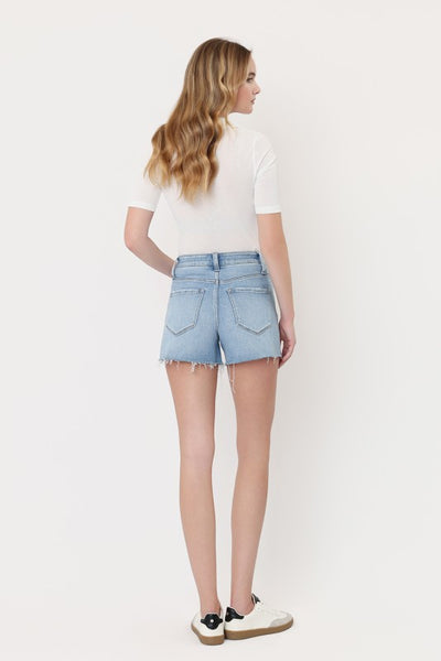 LOVERVET HIGH RISE DISTRESSED A LINE SHORTS REIGN