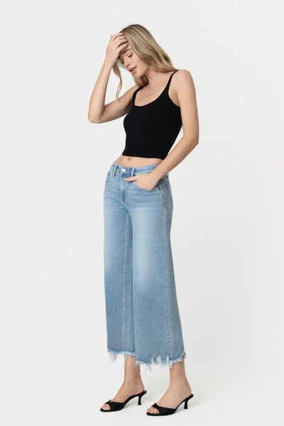 VERVET MID RISE ANKLE WIDE LEG JEANS CAMERON